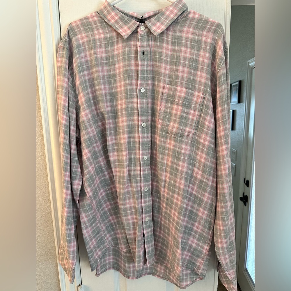 Rails Pink and Gray Casual Button Down Shirt